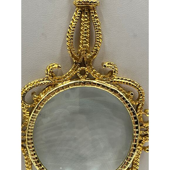 Working Loupe Ornate Magnifying Glass Rope Chain Long Pendant Necklace - Picture 4 of 14
